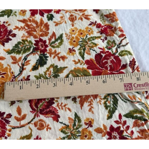 2 Fall Floral Curtain Panels 40x55 Handmade Joann Cotton Fabric LA32626 Orange - Picture 8 of 8